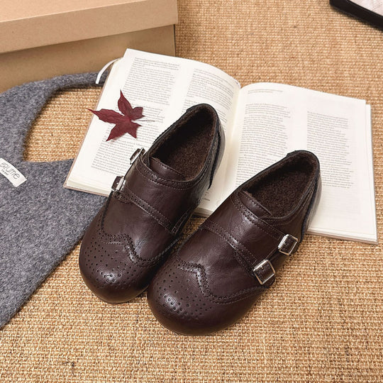 Damen elegante Schnürschuhe mit modischem Schnallenverschluss EB
