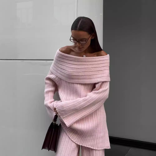 Damen Strickkleid im Off-Shoulder-Stil mit feinstructuriertem Farbverlauf EB