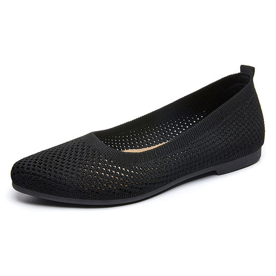 Damen Ballerinas mit atmungsaktivem Strickoberteil und flexiblem Fußbett EB
