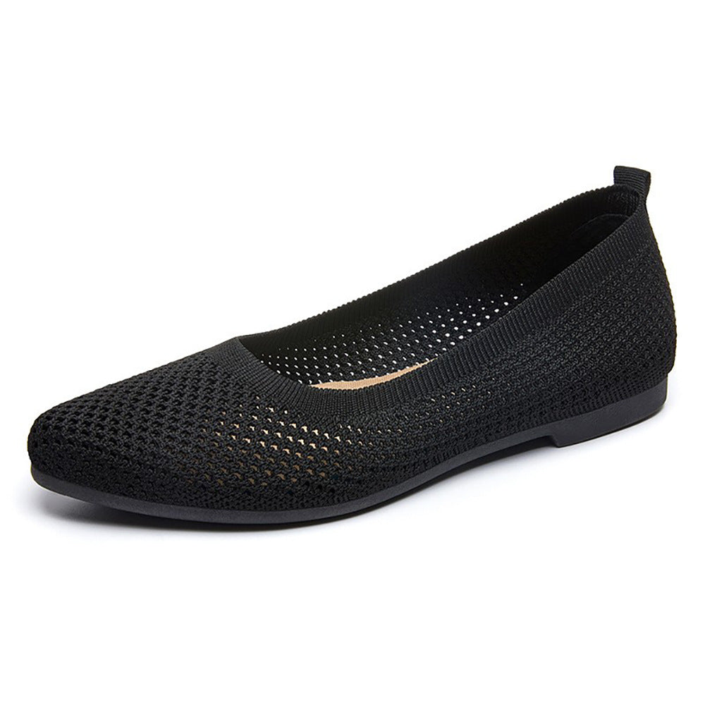 Damen Bequeme Strick-Ballerinas mit luftdurchlässigem Obermaterial EB