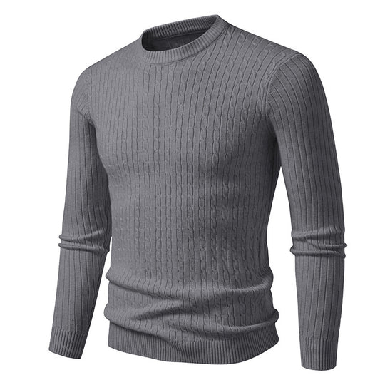 Herren Grobstrickpullover mit elegantem Zopfmuster EB