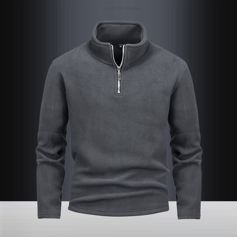 Herren nan Fleece-Halbzip-Pullover mit Stehkragen und flauschiger Mikrofleece-Qualität EB