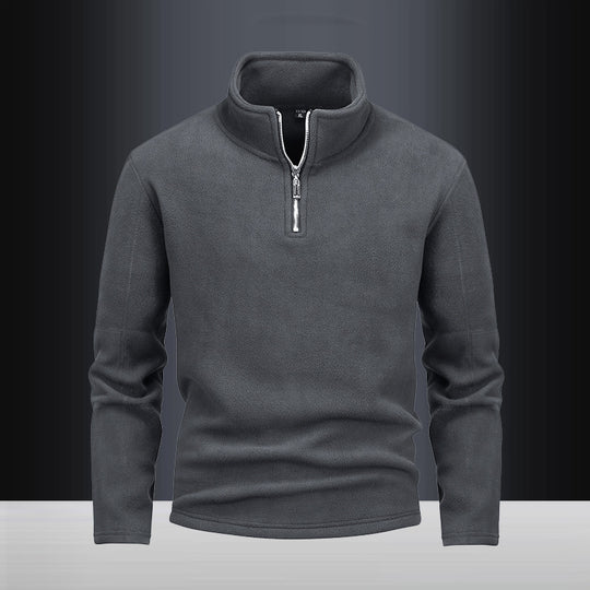 Herren nan Fleece-Halbzip-Pullover mit Stehkragen und flauschiger Mikrofleece-Qualität EB