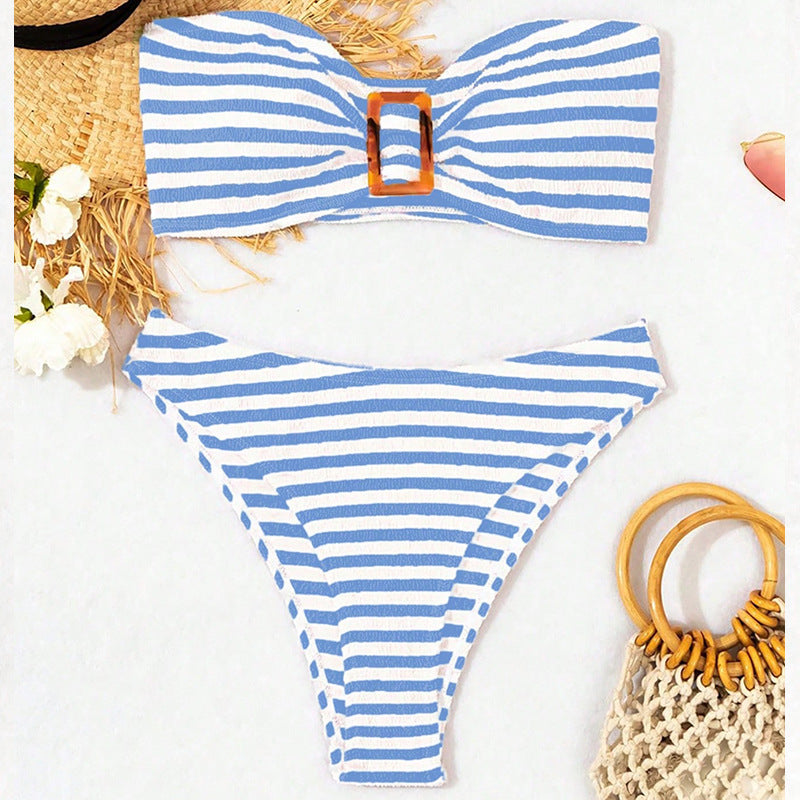 Damen Bandeau-Bikini mit stylischem Gürtel-Detail EB