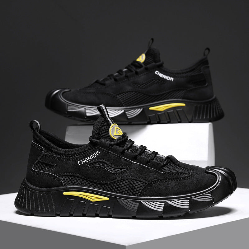 Damen Sportliche Sneakers mit luftiger Oberflächenstruktur und strapazierfähigem Sohlenprofil EB