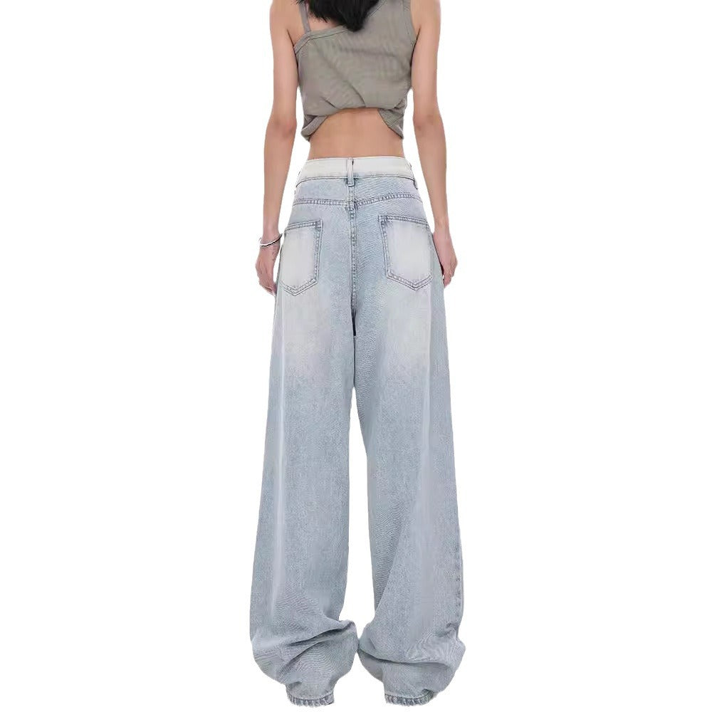 Damen Baggy-Jeans mit hohen Taille und lässiger Passform EB