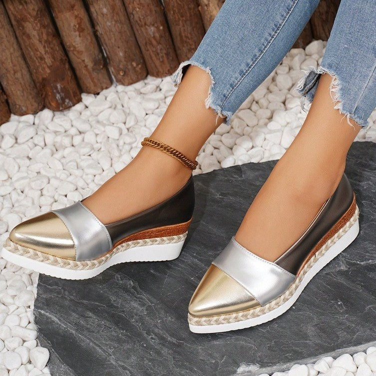 Damen Wedge-Pantoletten mit elegantem Geflecht und vielseitiger Sohle EB