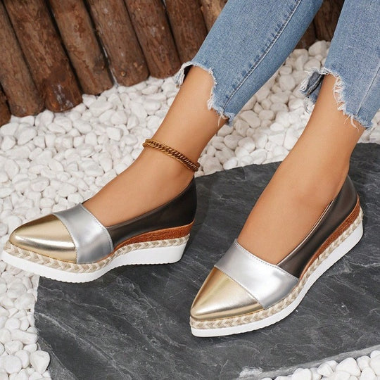 Damen Wedge-Pantoletten mit elegantem Geflecht und vielseitiger Sohle EB