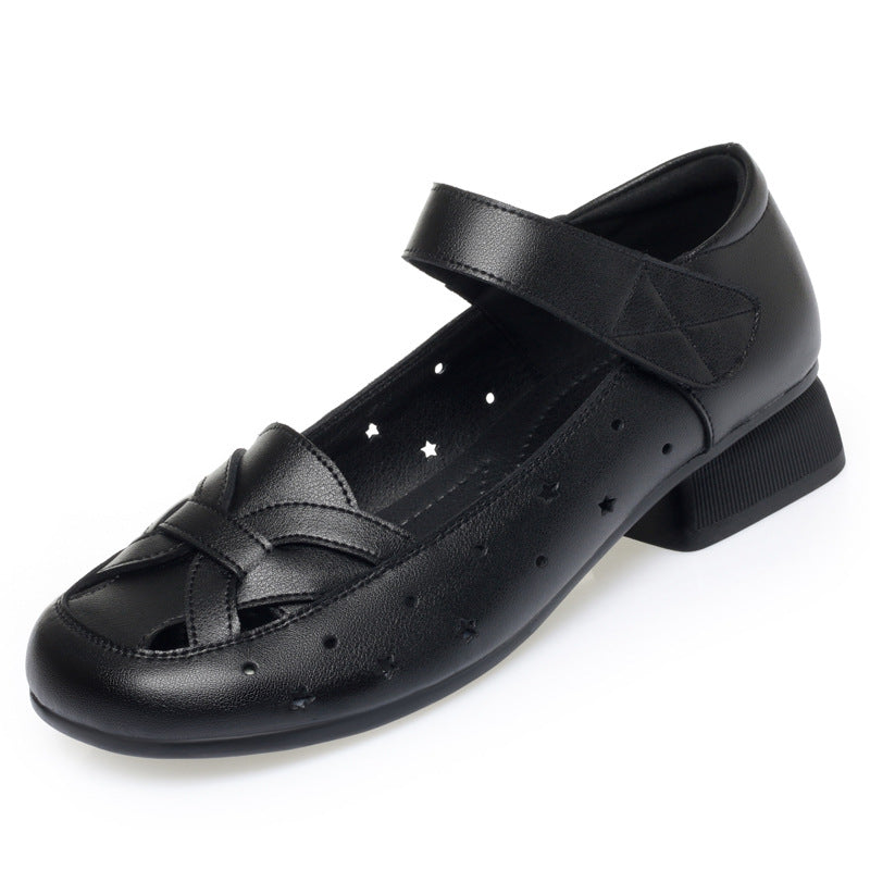 Damen Ballerinas mit verstellbarem Riemen und luftigen Lochmuster EB