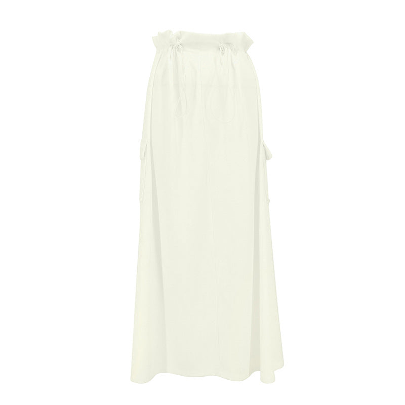 Damen Maxi-Rock mit elastischem Bund und praktischen Taschen EB
