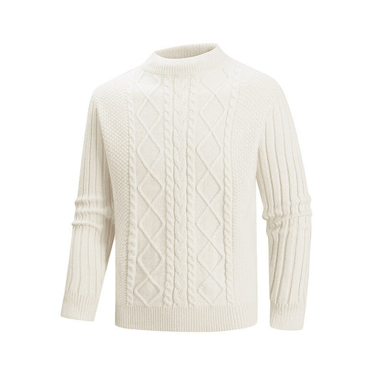 Herren Strickpullover mit strukturiertem Design und hohem Kragen EB