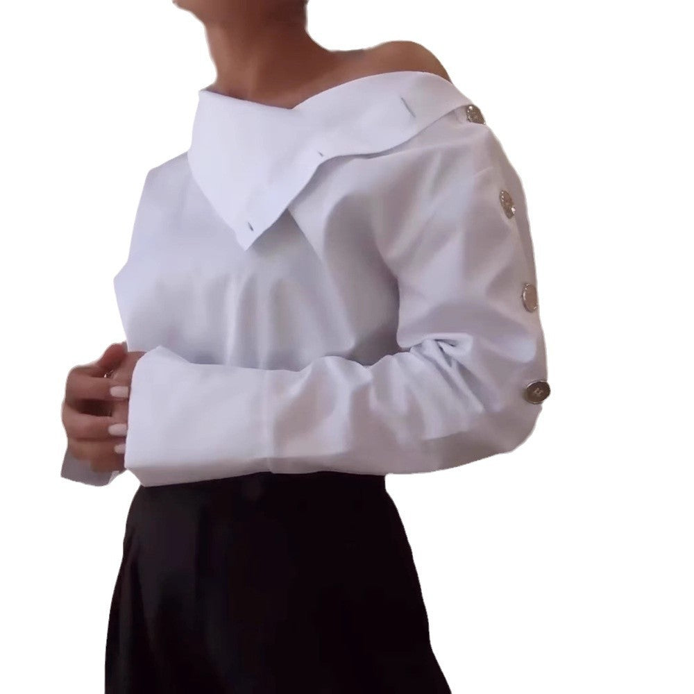 Damen Bluse mit eleganten Knopfdetails Heidi-Mode