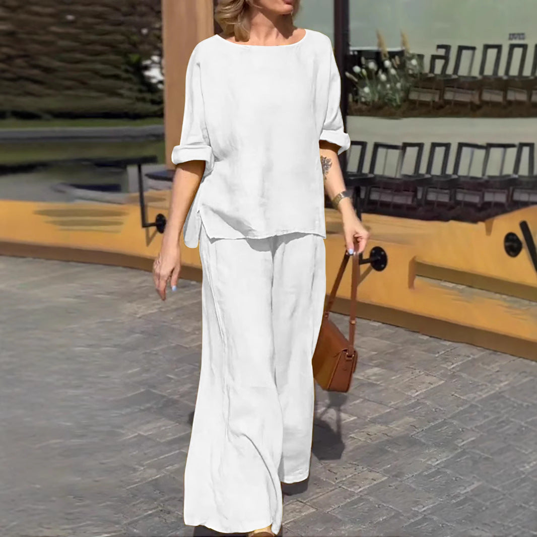 Damen Lässiges Zweiteiliges Outfit mit weitem Schnitt und lässigem Design EB