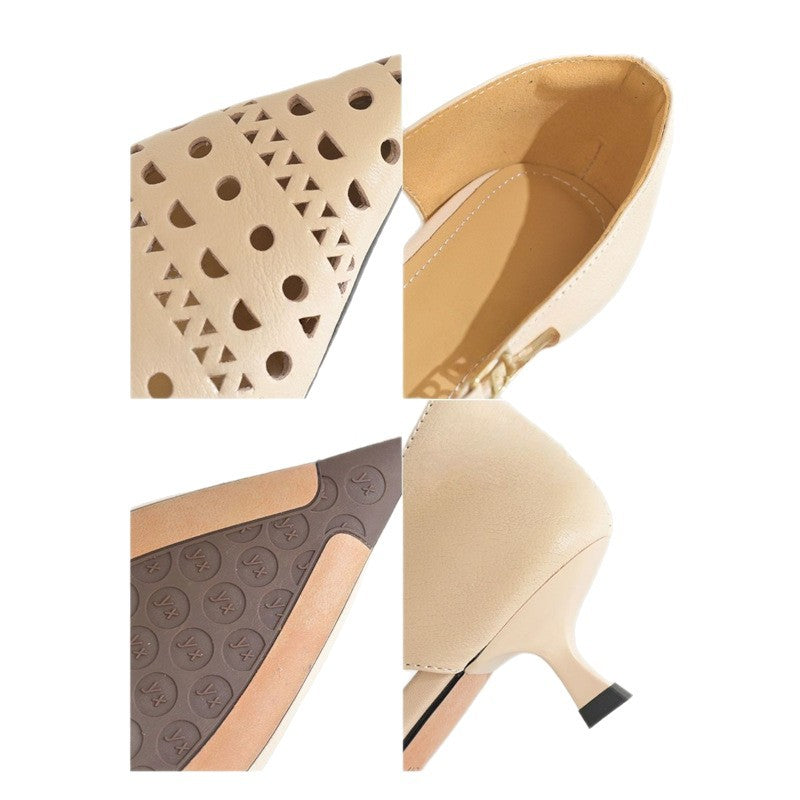Damen spitze Slingback-Pumps mit dekorativer Perforierung EB