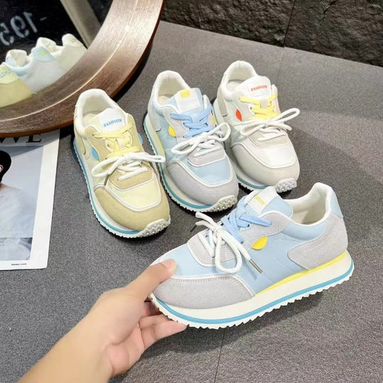 Damen sportliche Sneakers mit atmungsaktiver Mesh-Oberfläche und stabiler Sohle EB