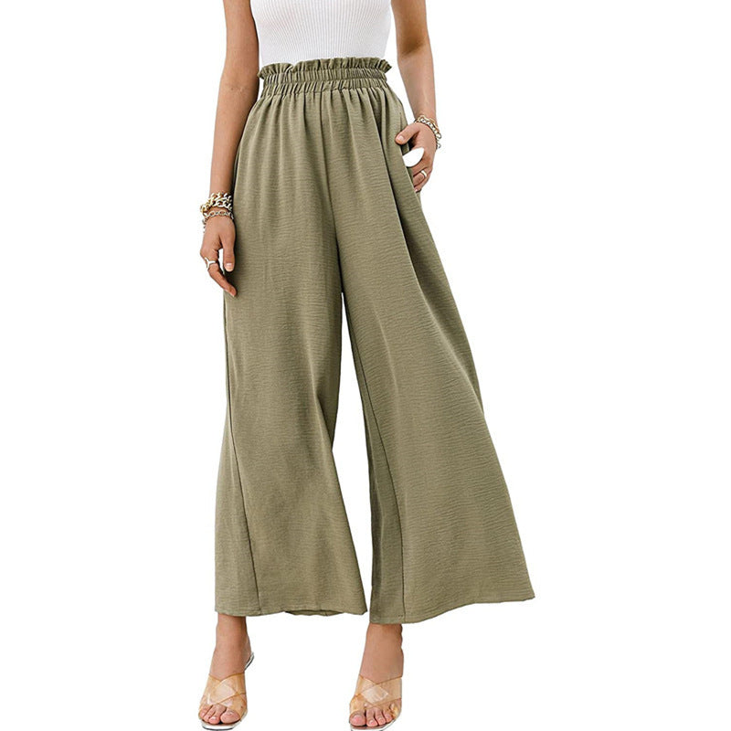 Damen Weite Palazzo-Hose mit elastischem Bund EB