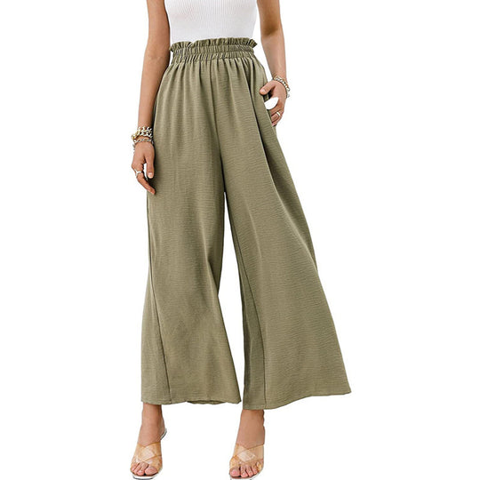 Damen Weite Palazzo-Hose mit elastischem Bund EB