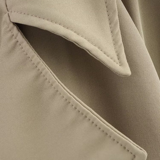 Damen modische Trenchjacke mit breitem Kragen und praktischen Taschen EB