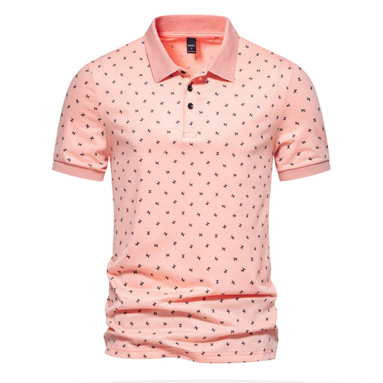 Herren Polohemd mit modernem floralem Design und hochwertiger Baumwollqualität EB