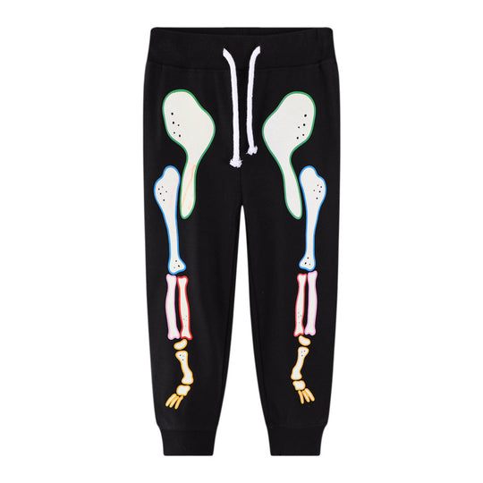 Jungen Jogginghose mit leuchtendem Skelett-Design EB