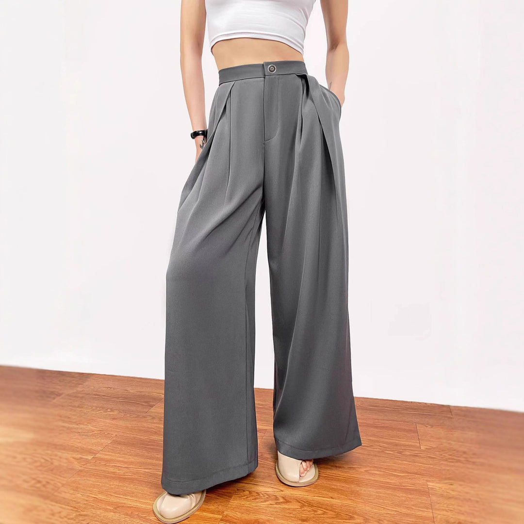 Damen weite Palazzo-Hose mit eleganter Bundfaltenverarbeitung EB