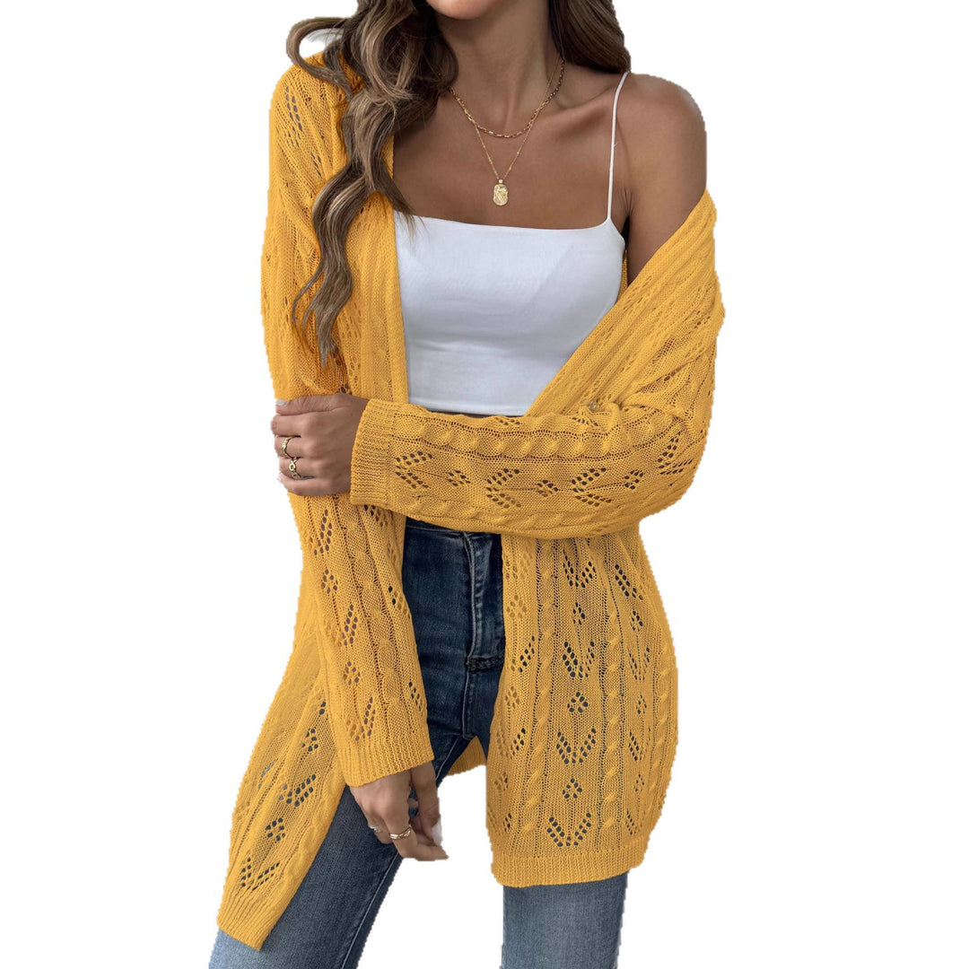 Damen leichte Strickjacke im eleganten Lochmuster EB