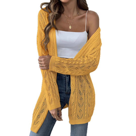 Damen leichte Strickjacke im eleganten Lochmuster EB