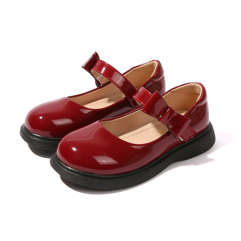 Mädchen Mary Jane Ballerinas mit dekorativem Schleifenakzent EB