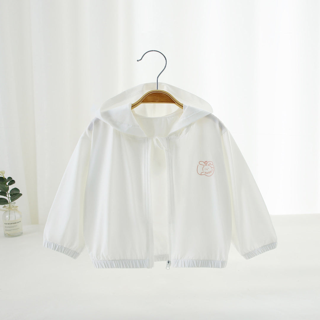 Unisex nan leichte Kapuzen-Windjacke für Kinder mit elastischem Saum und Reißverschluss EB