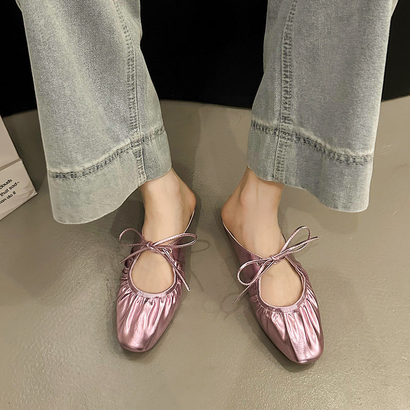 Damen elegante Mules mit raffiniertem Schleifendetail und atmungsaktiver Decksohle EB