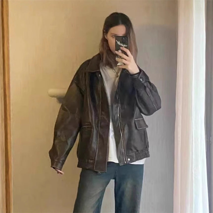 Damen jacke im Vintage-Stil mit lässigem Schnitt EB