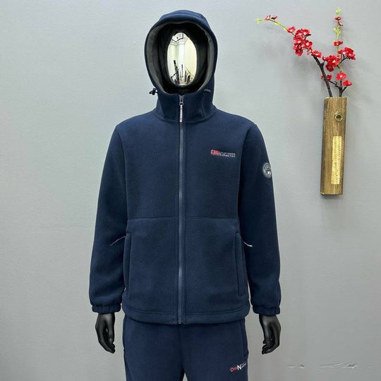 Damen Kapuzen‑Fleecejacke mit ergonomischem Stehkragen, Softshell‑Innenbesatz und Reißverschlusstaschen EB
