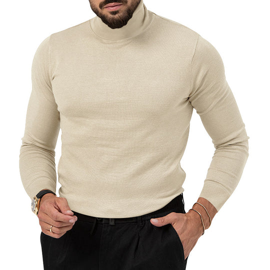 Herren Rollkragenpullover aus weichem Baumwollmix mit strukturierter Oberfläche EB