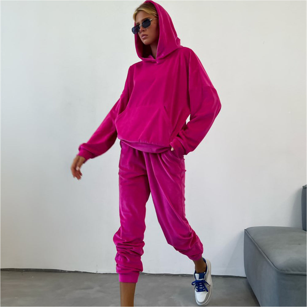 Damen Kuscheliges Hoodie und Jogginghose Set EB