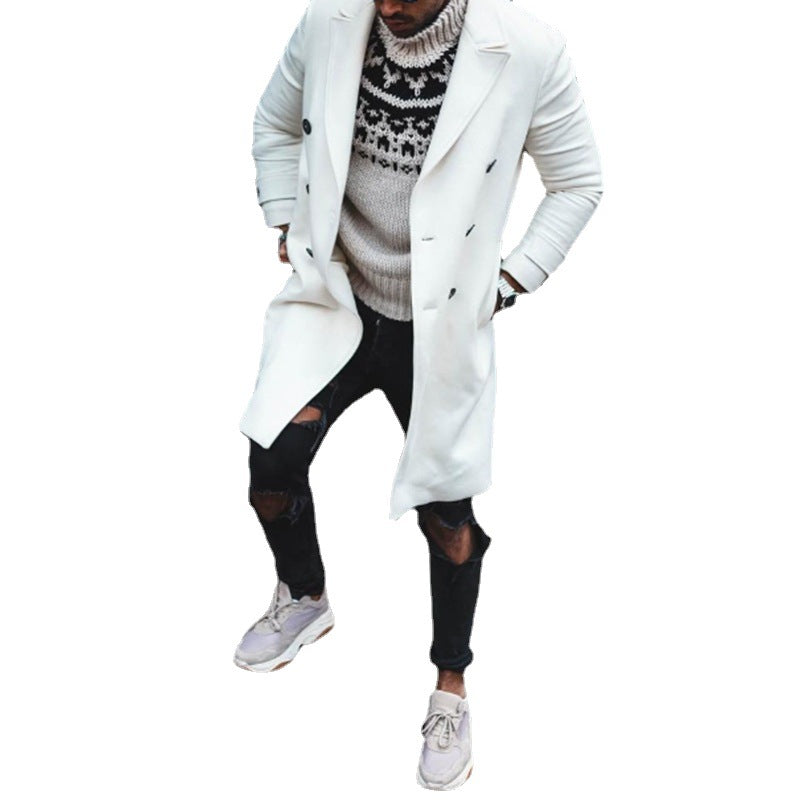 Herren eleganter Wintermantel mit doppelter Knopfleiste und klassischem Schnitt EB