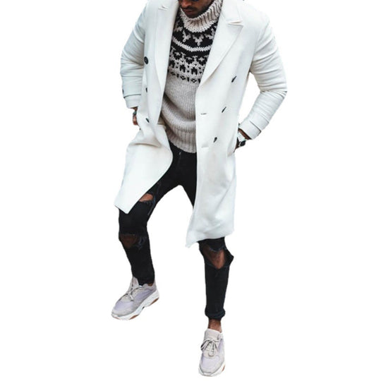 Herren eleganter Wintermantel mit doppelter Knopfleiste und klassischem Schnitt EB
