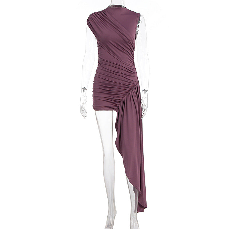 Damen Wickelkleid mit asymmetrischem Schnitt und Raffungen EB