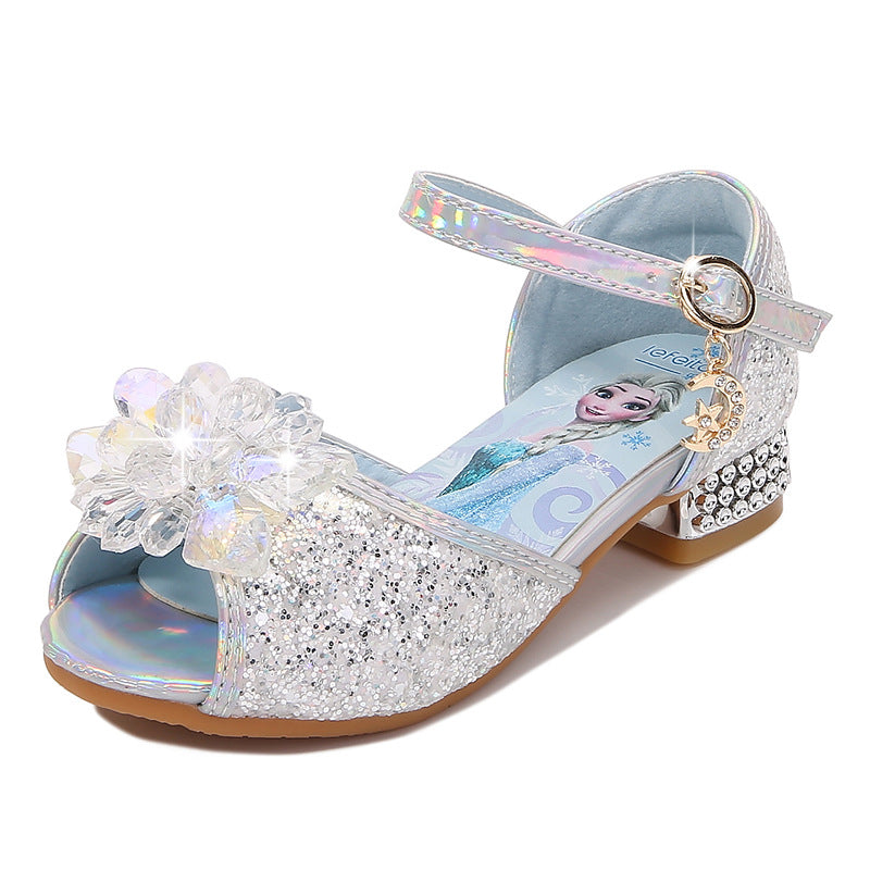 Mädchen Glitzernde Festtagschuhe mit Blumenapplikation EB