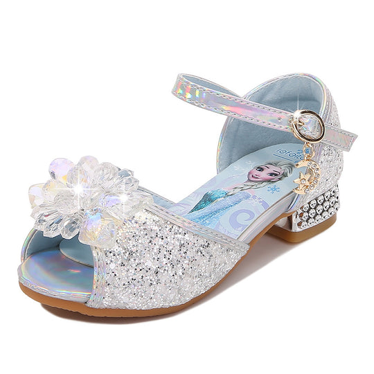 Mädchen Glitzernde Festtagschuhe mit Blumenapplikation EB