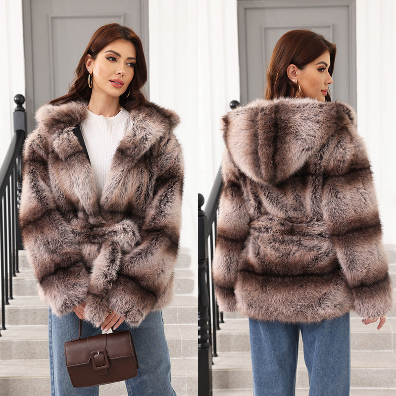 Damen kuschelige Kunstfelljacke EB