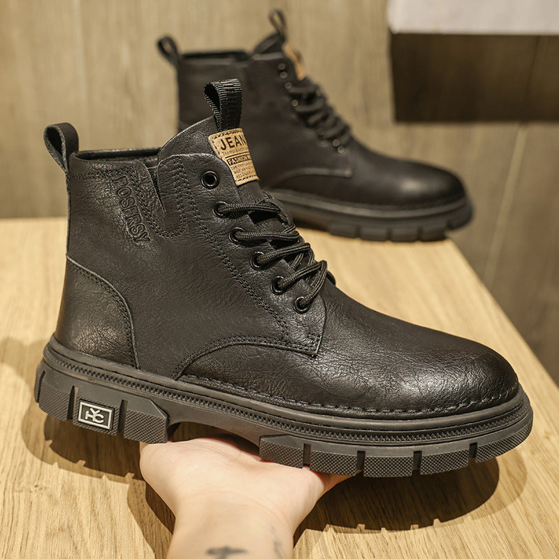 Damen Robuste Lederboots mit rutschfester Gummisohle und dämpfendem Innenfutter EB