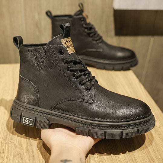 Damen Robuste Lederboots mit rutschfester Gummisohle und dämpfendem Innenfutter EB