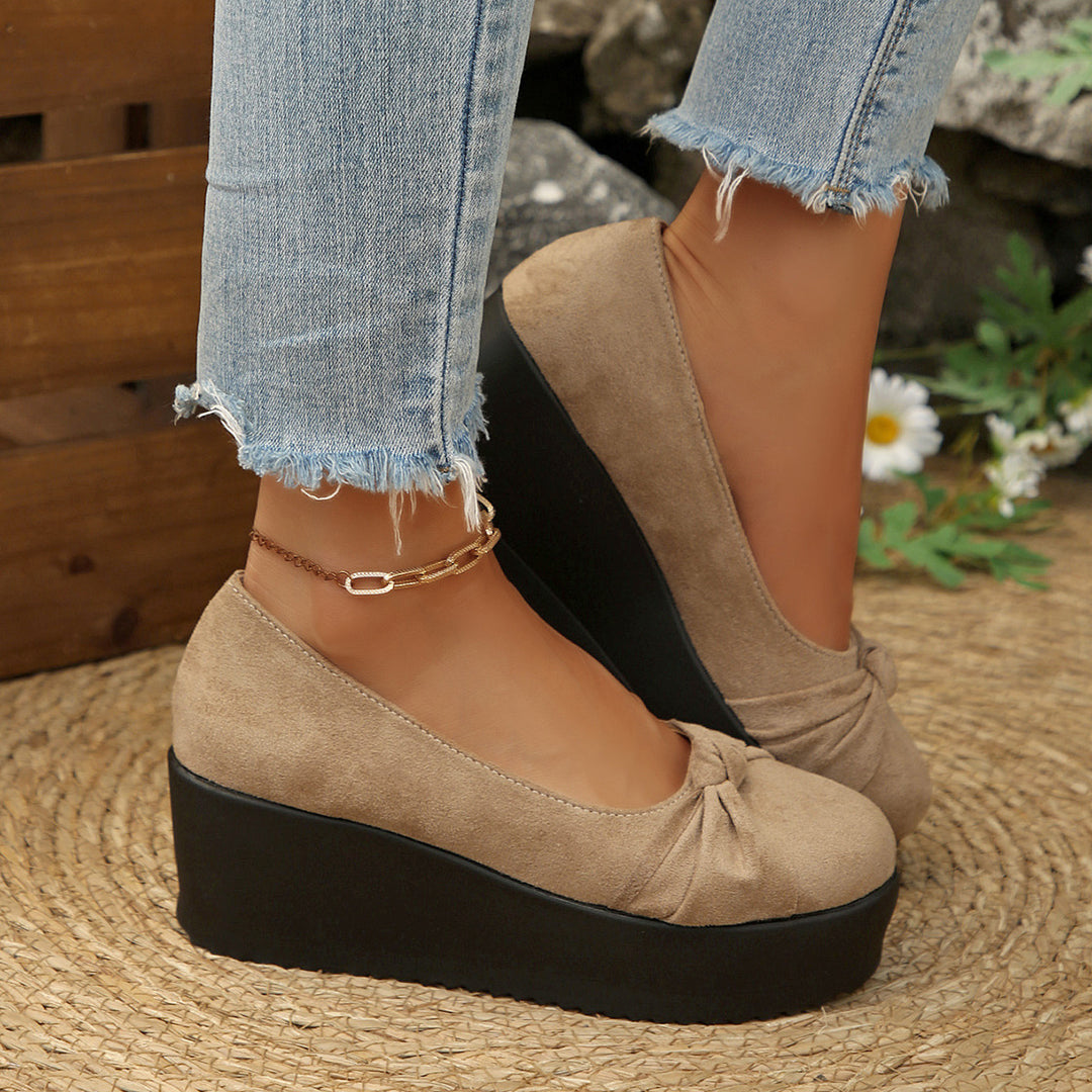 Damen Wedge-Pantoletten mit dekorativem Schleifenakzent und modischem Design EB