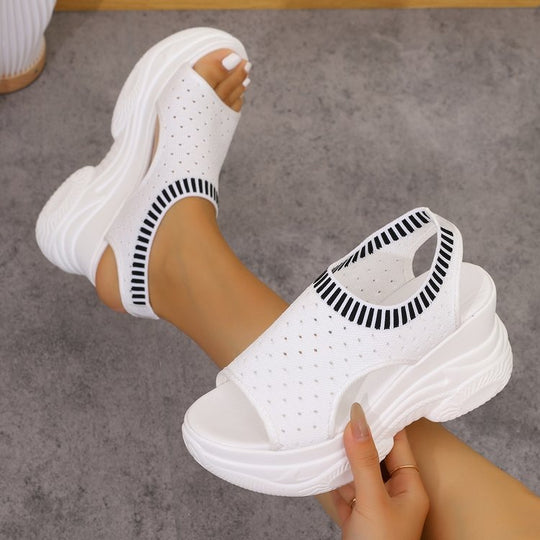 Damen Atmungsaktive Plateau-Sandalen mit offenem Schnitt EB