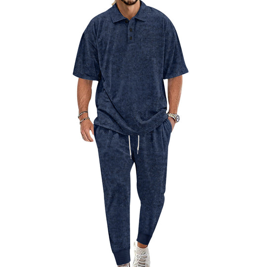 Herren lässiges Freizeit-Set aus weichem Material mit praktischem Kordelzug und elastischem Bund EB