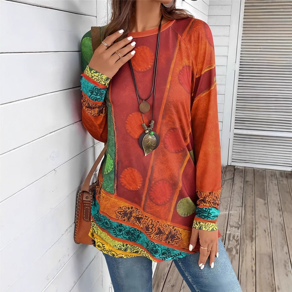Damen Kunstvoll gestaltetes Langarmshirt EB