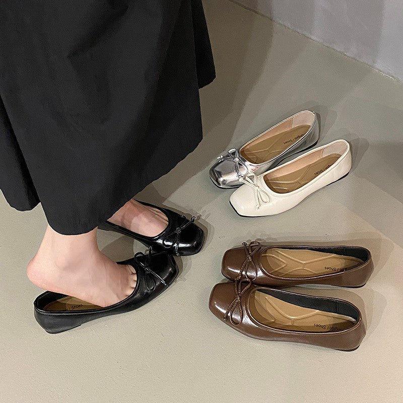 Damen Elegante und bequeme Ballerinas mit dekorativen Schleifen-Details EB