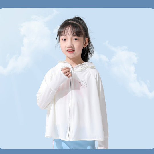 Mädchen funktionale UV-Schutzjacke mit Kapuze EB