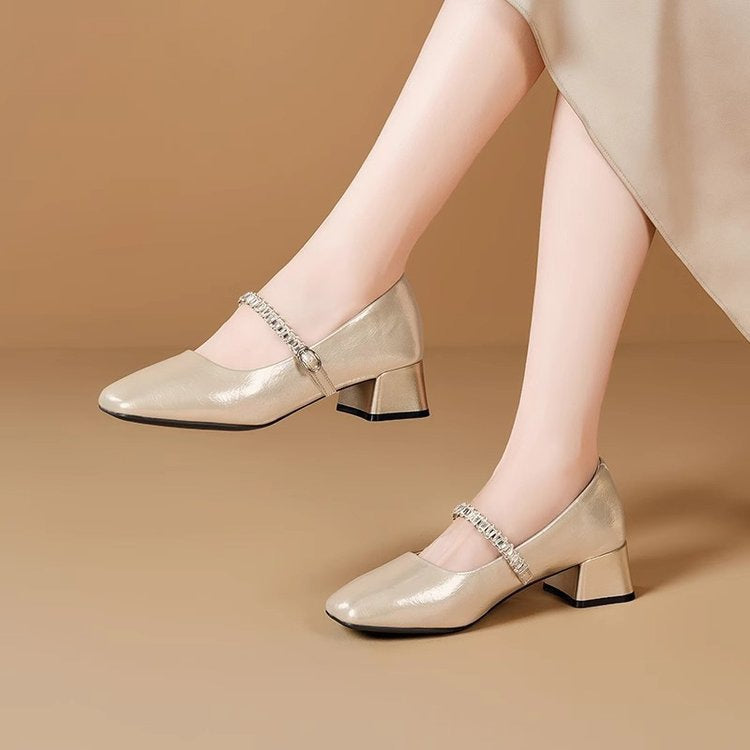 Damen Elegante und bequeme Pumps mit blockabsatz EB