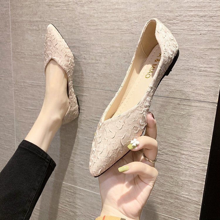 Damen Ballerinas mit spitz zulaufendem Design und strukturiertem Obermaterial EB